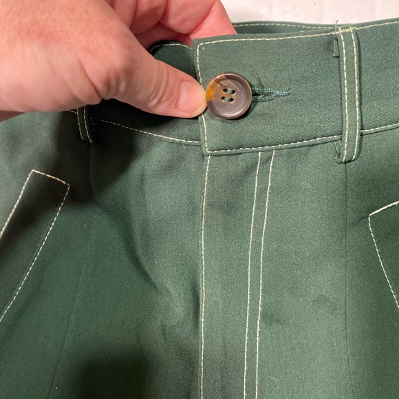 Ghospell Dark Green High Rise Woman’s Pants Two Big Front Pockets Size S - Picture 7 of 13